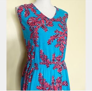 Lilly Pulitzer blue and pink maxi dress XL